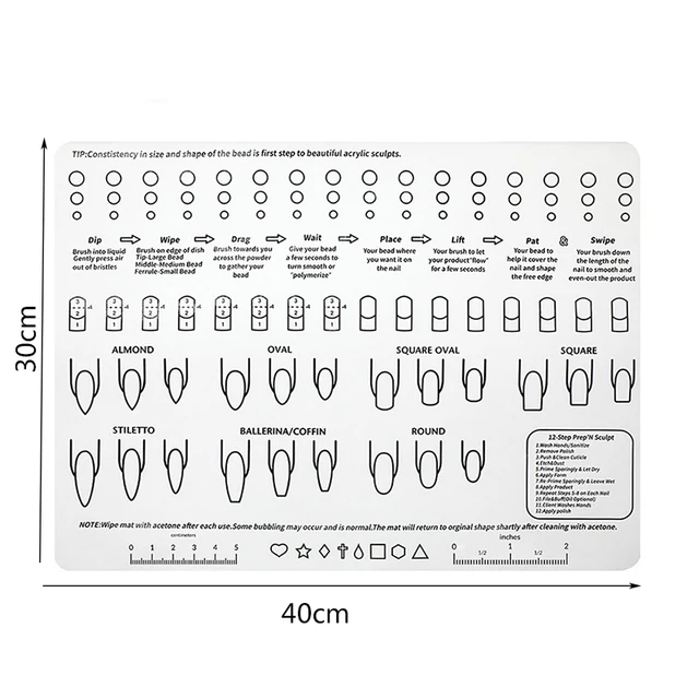Washable Silicone Acrylic Training Nail Mat