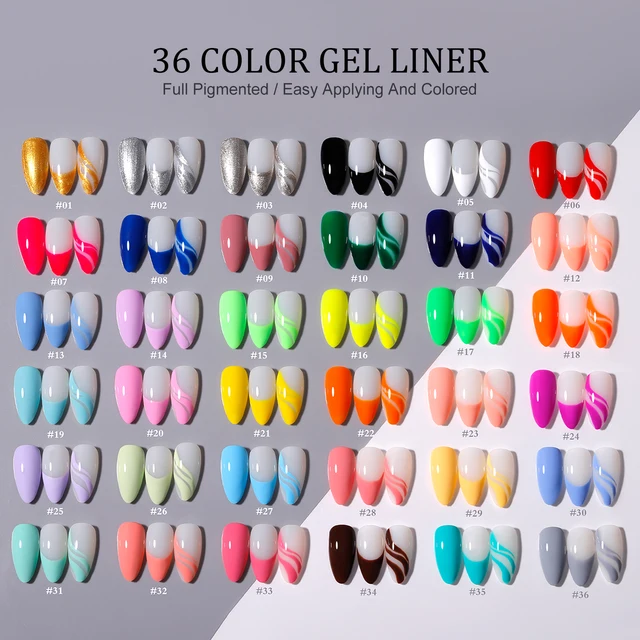 36-Colour Liner Gel Polish Set (15ml)