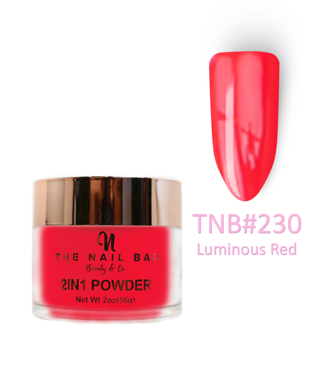 2-In-1 Dipping/Acrylic colour powder (2oz) - Luminous Red