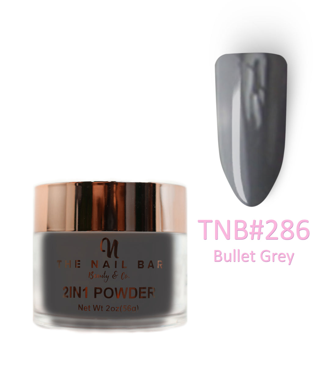 2-In-1 Dipping/Acrylic colour powder (2oz) - Bullet Grey