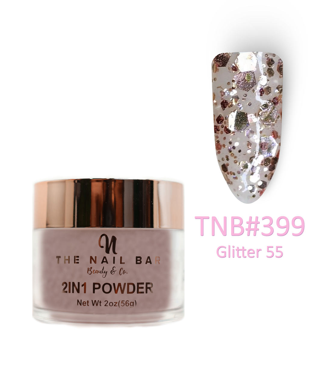 2-In-1 Dipping/Acrylic colour powder (2oz) - Glitter 55