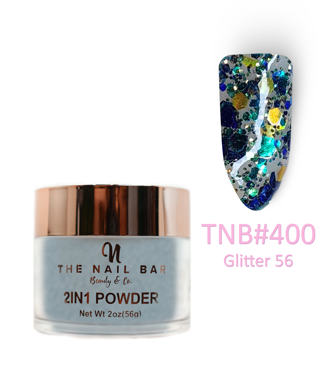 2-In-1 Dipping/Acrylic colour powder (2oz) - Glitter 56
