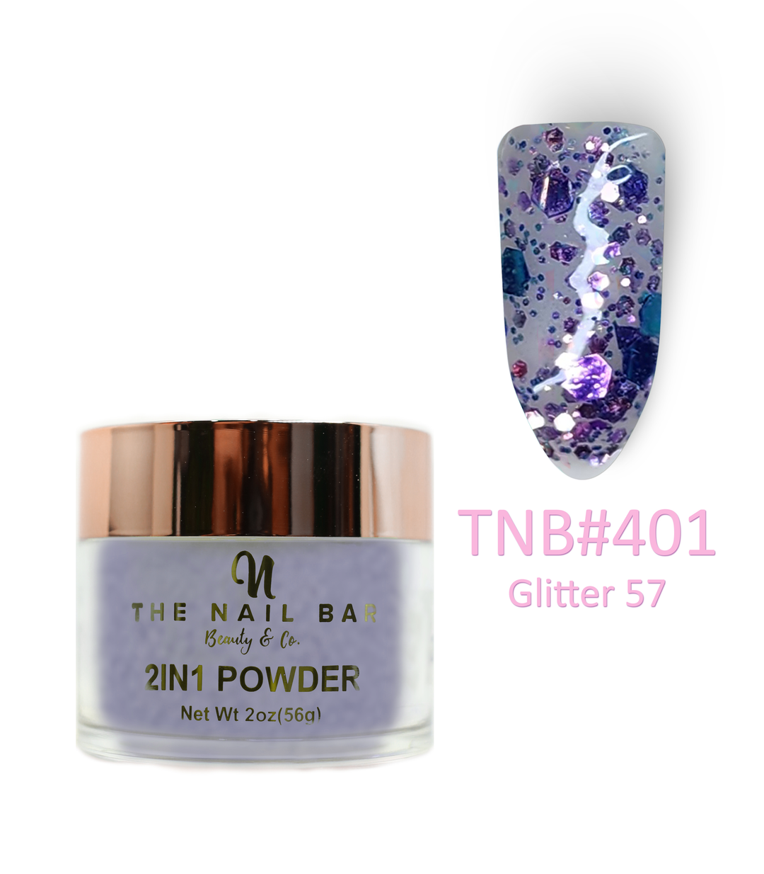 2-In-1 Dipping/Acrylic colour powder (2oz) - Glitter 57
