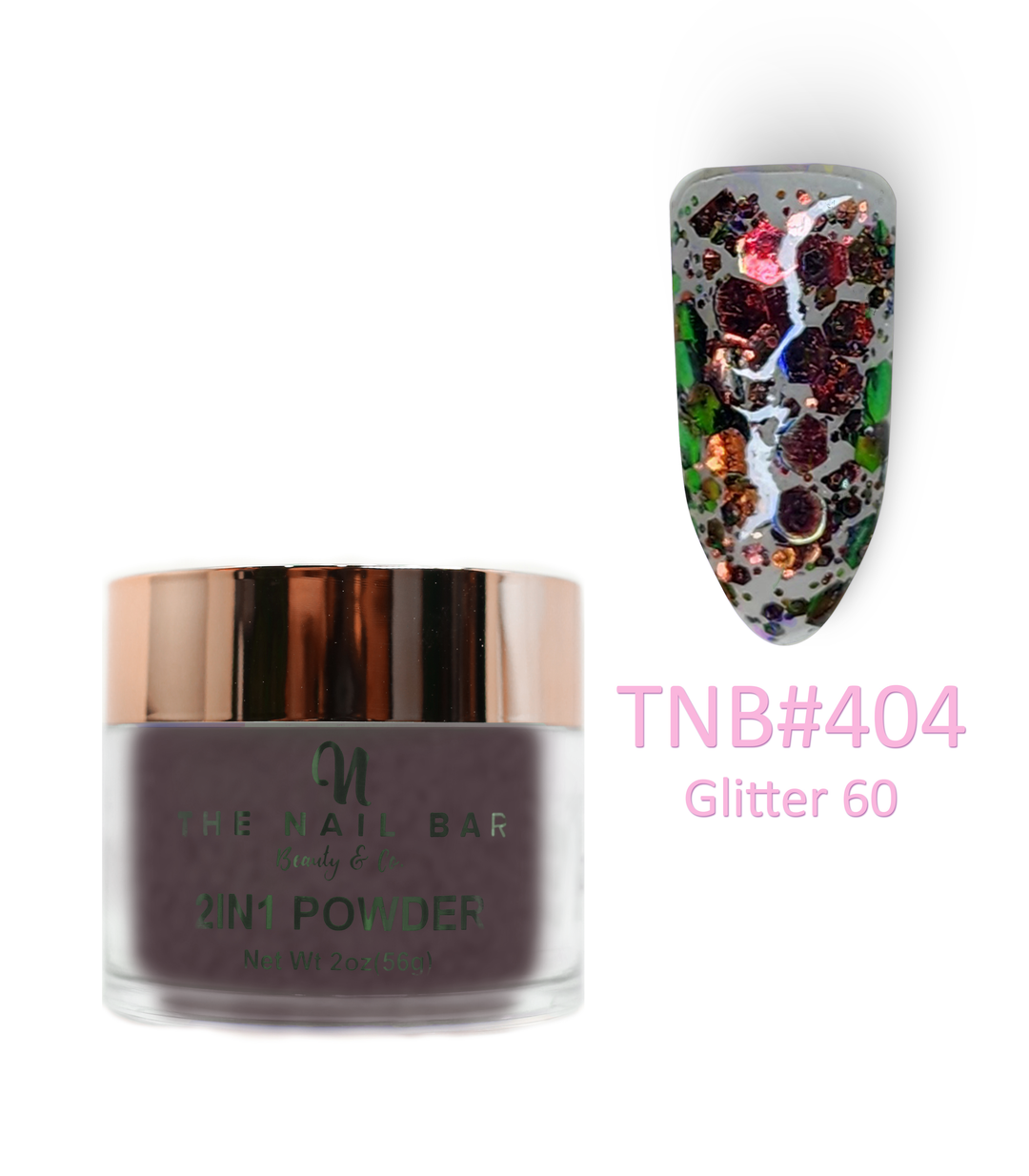 2-In-1 Dipping/Acrylic colour powder (2oz) - Glitter 60