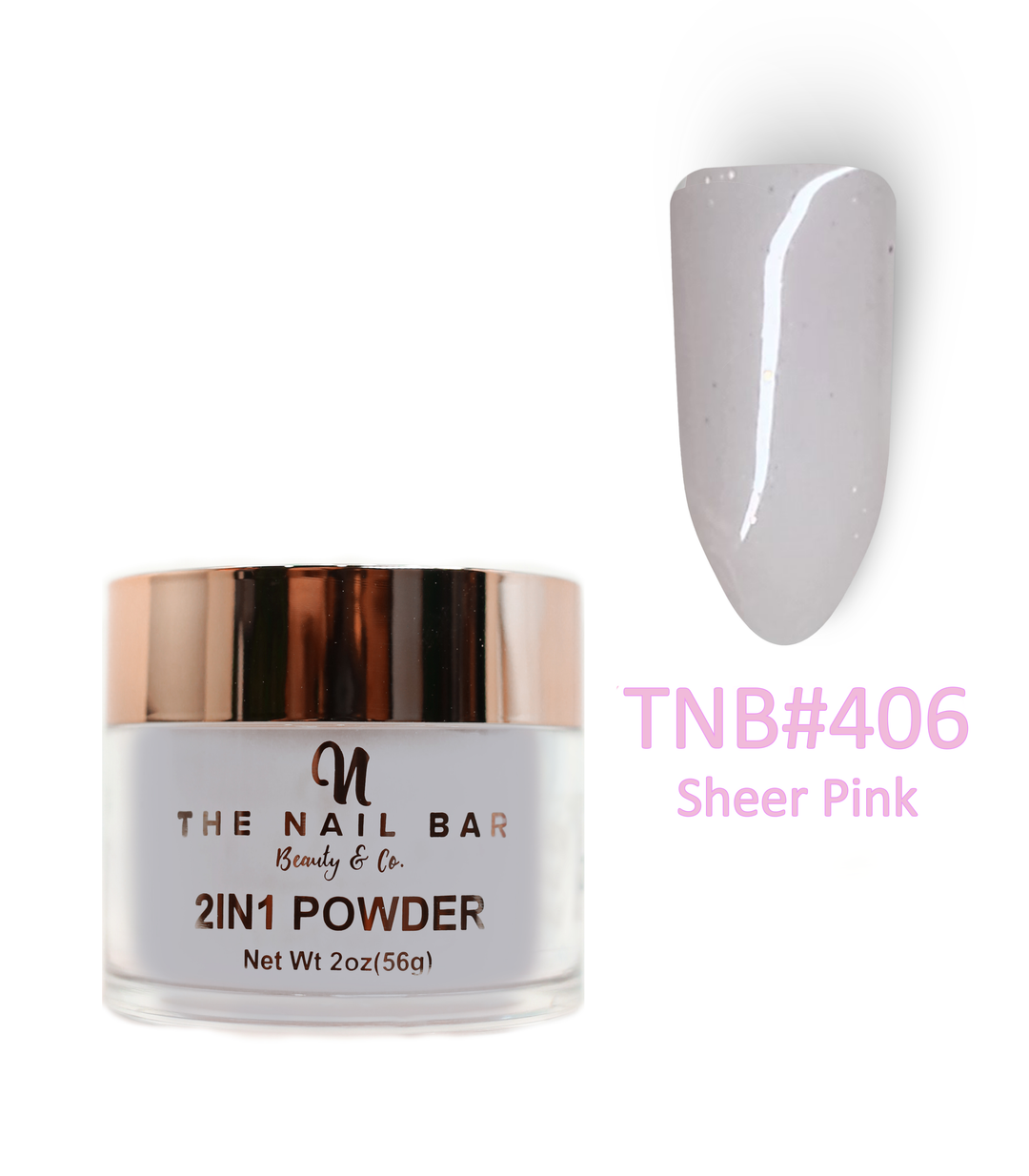 2-In-1 Dipping/Acrylic colour powder (2oz) - sheer pink