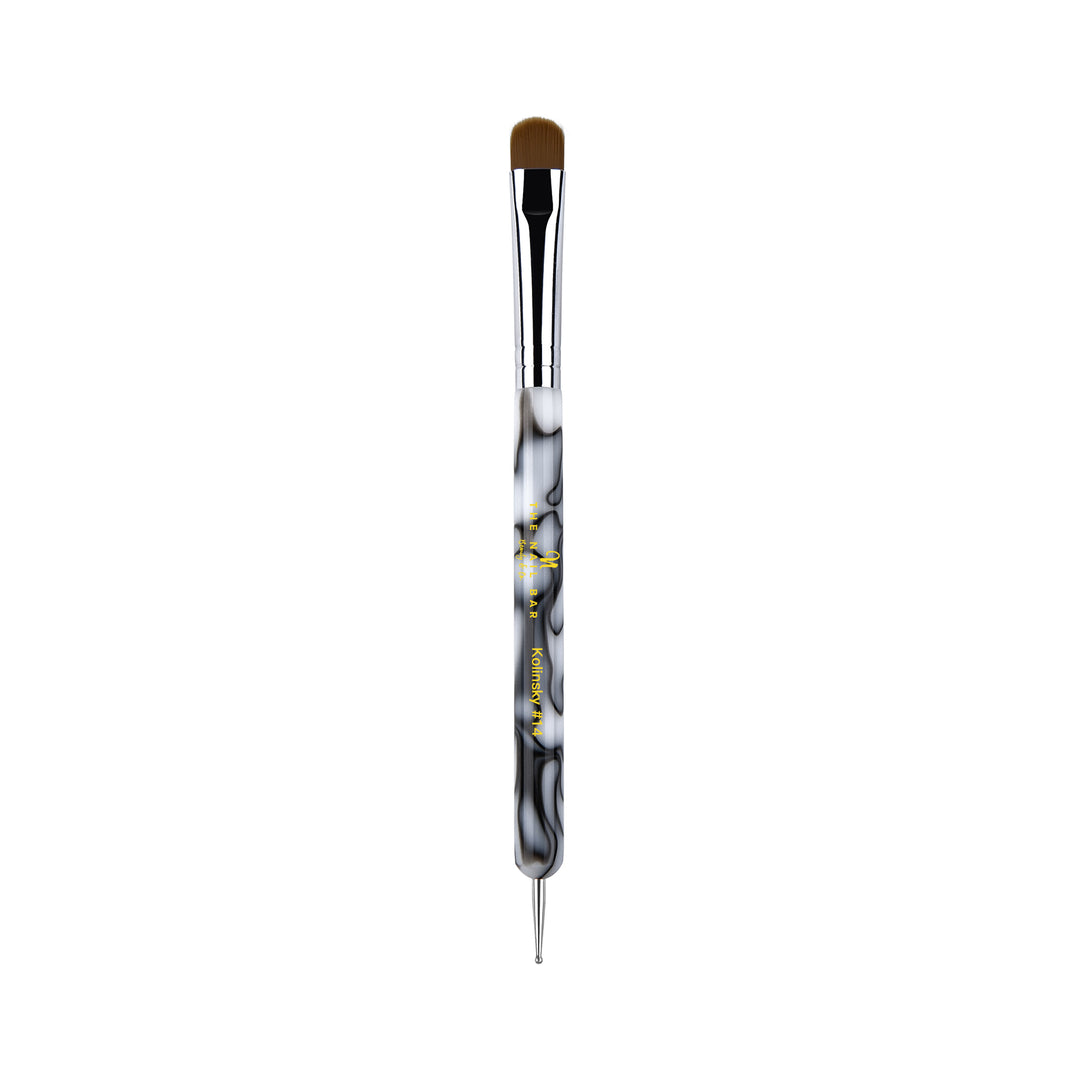 Dual end dotting tool + French Cleaning Brush 100% Kolinsky size #14
