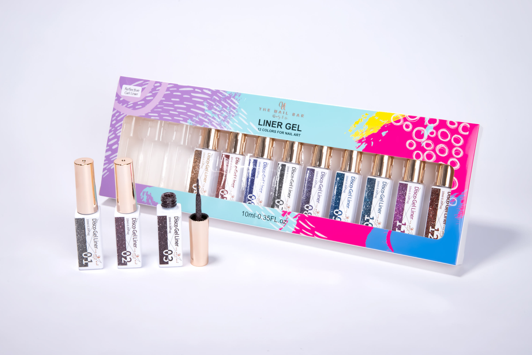 Disco Reflective Liner Gel Polish Set – 12 Colours (10ml)