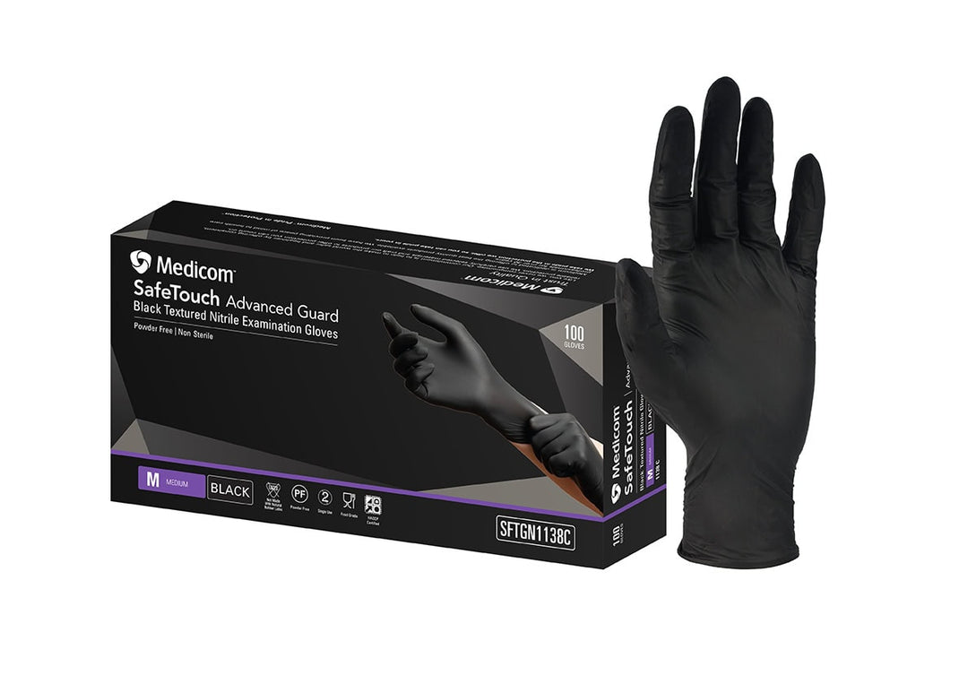 SafeTouch Advanced Guard - Black Nitrile Gloves