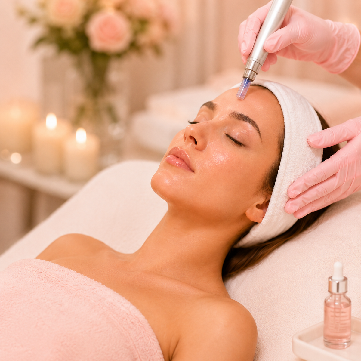 A professional cosmetic skin-needling service.