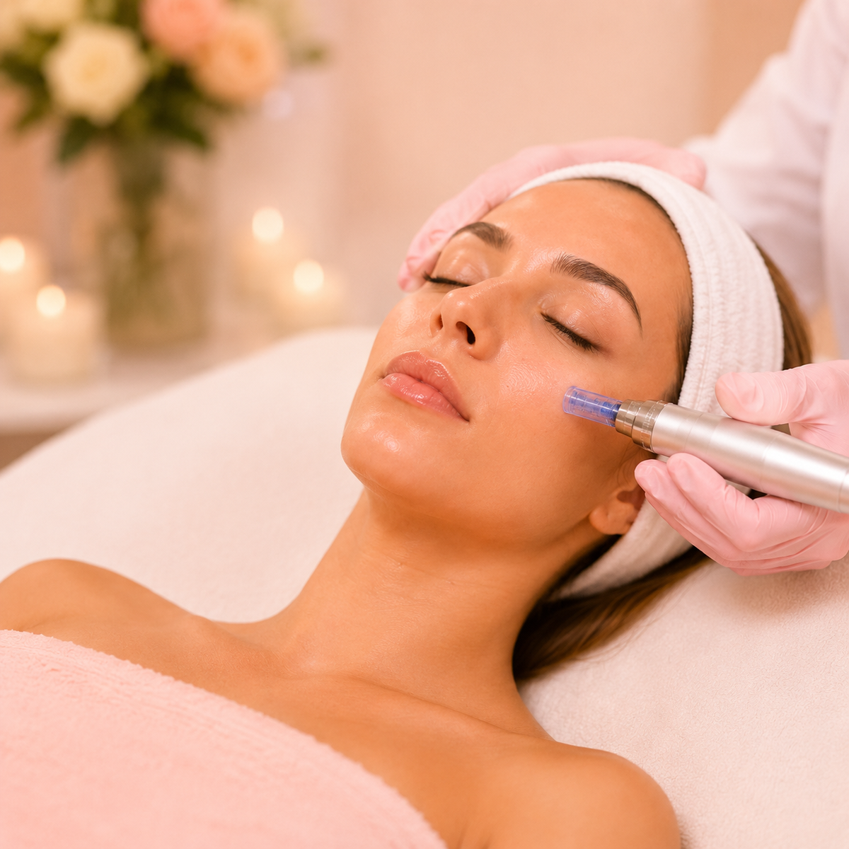 A professional cosmetic skin-needling service.