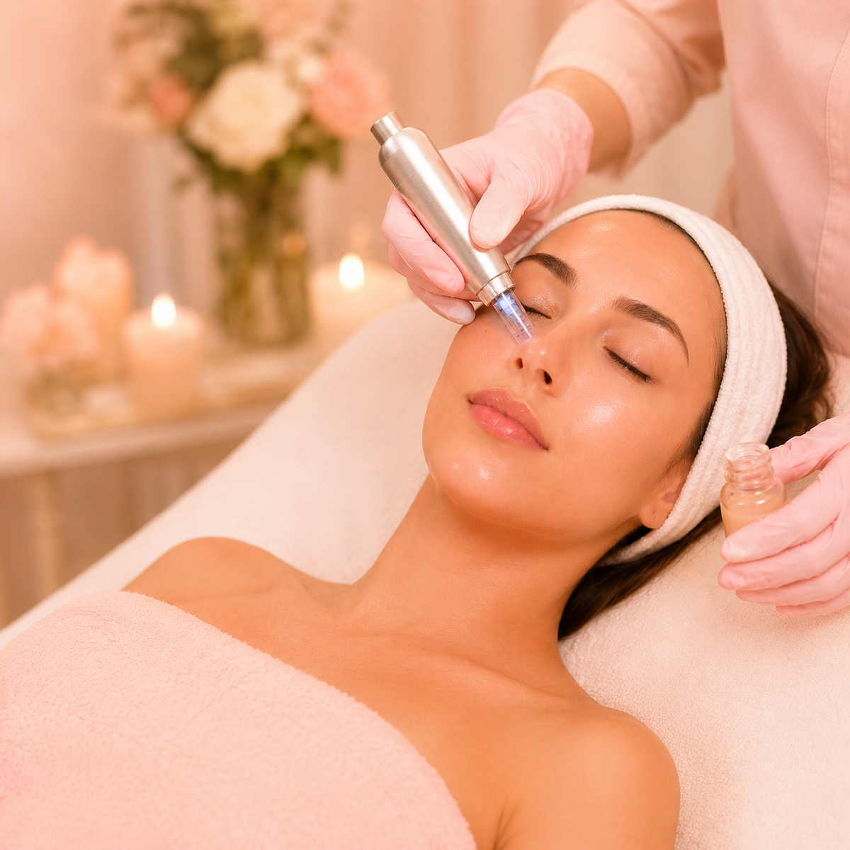 A professional cosmetic skin-needling service.