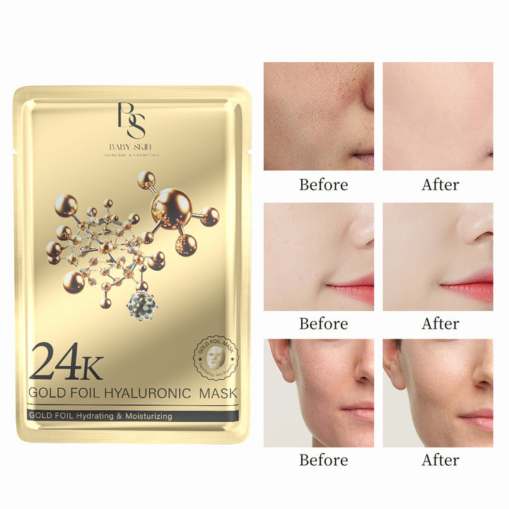 24K Gold Foil Hyaluronic Mask – Hydrate, Plump & Rejuvenate