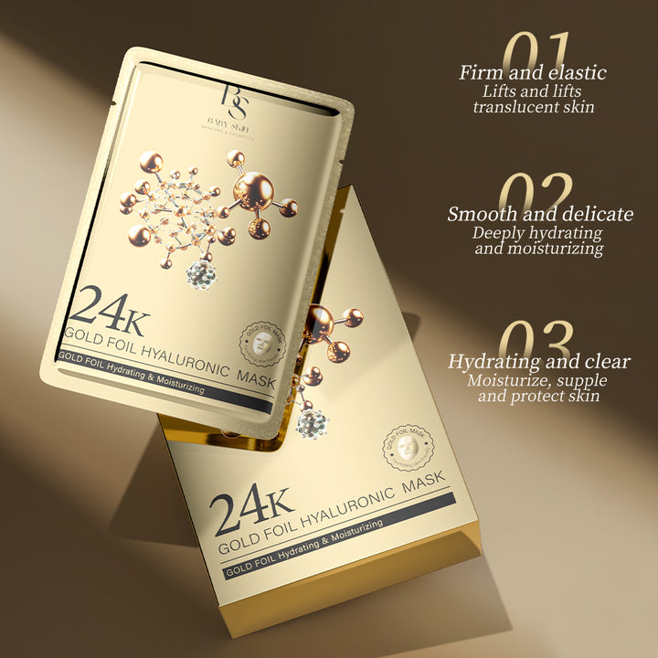 24K Gold Foil Hyaluronic Mask – Hydrate, Plump & Rejuvenate
