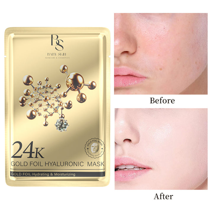 24K Gold Foil Hyaluronic Mask – Hydrate, Plump & Rejuvenate