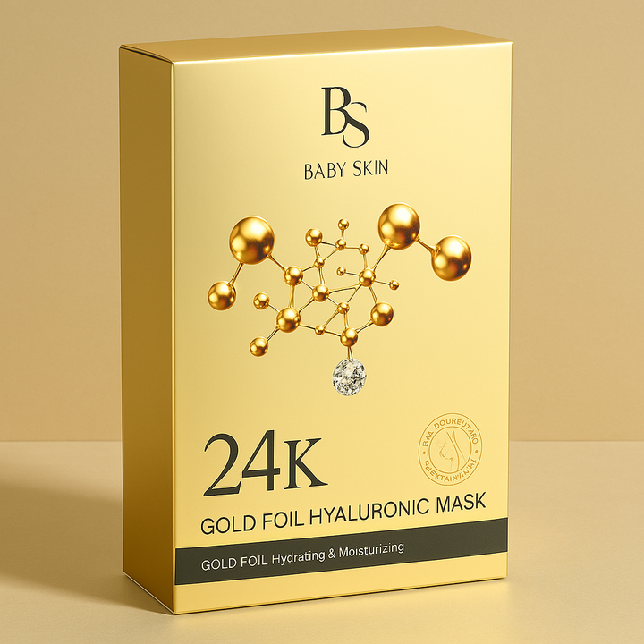 24K Gold Foil Hyaluronic Mask – Hydrate, Plump & Rejuvenate
