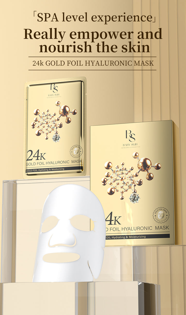 24K Gold Foil Hyaluronic Mask – Hydrate, Plump & Rejuvenate