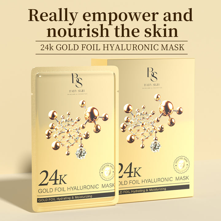 24K Gold Foil Hyaluronic Mask – Hydrate, Plump & Rejuvenate