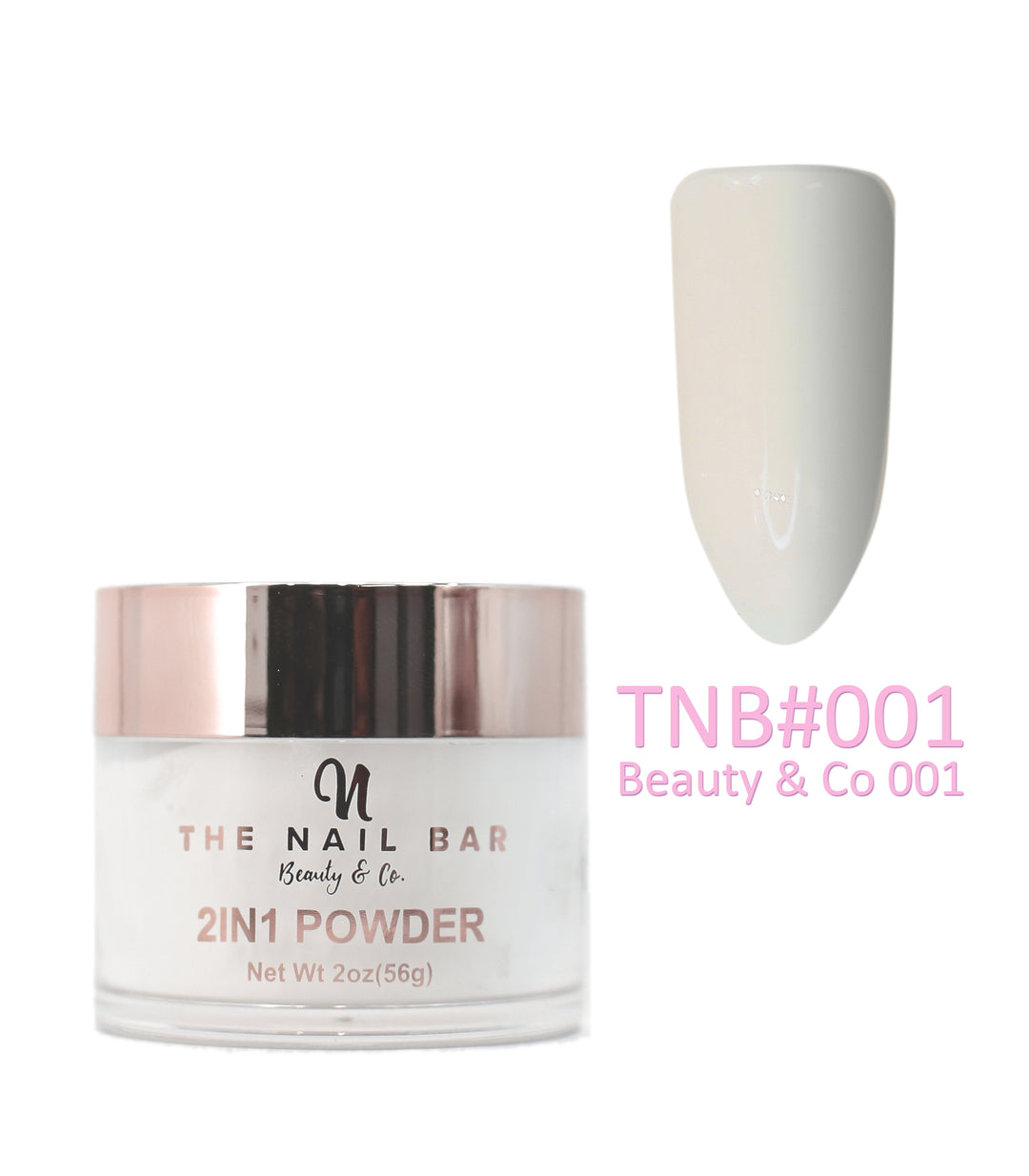 2-In-1 Dipping/Acrylic colour powder (2oz) - Beauty & Co 001 - The Nail Bar Beauty & Co.