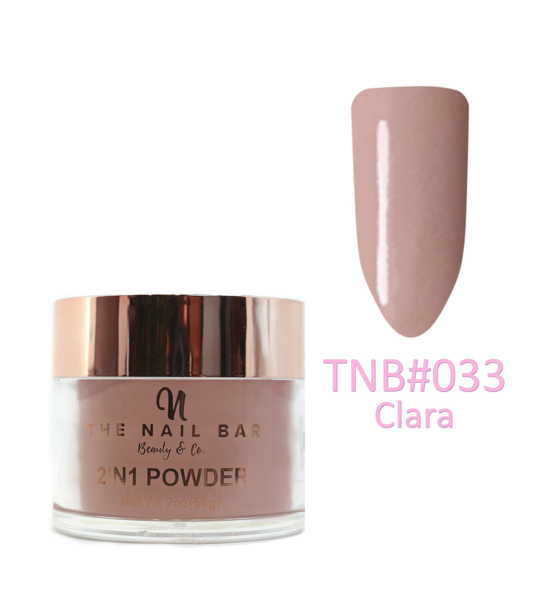 2-In-1 Dipping/Acrylic colour powder (2oz) -Clara - The Nail Bar Beauty & Co.