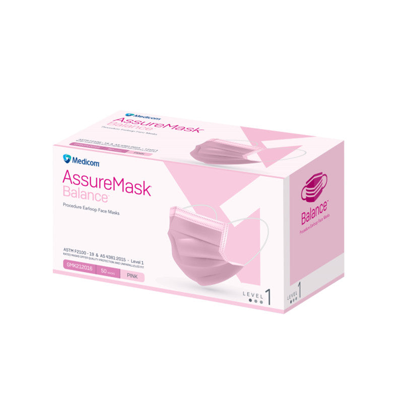 Medicom AssureMask Level 1 Medical Face Masks -Pink