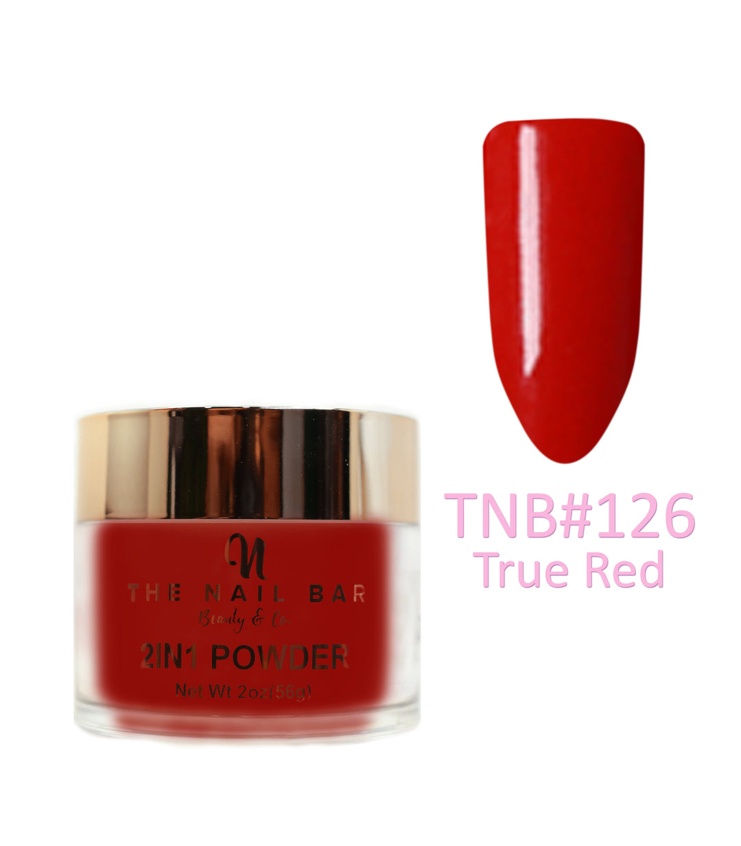 Colour 126 – True Red — 2oz dipping and acrylic powder