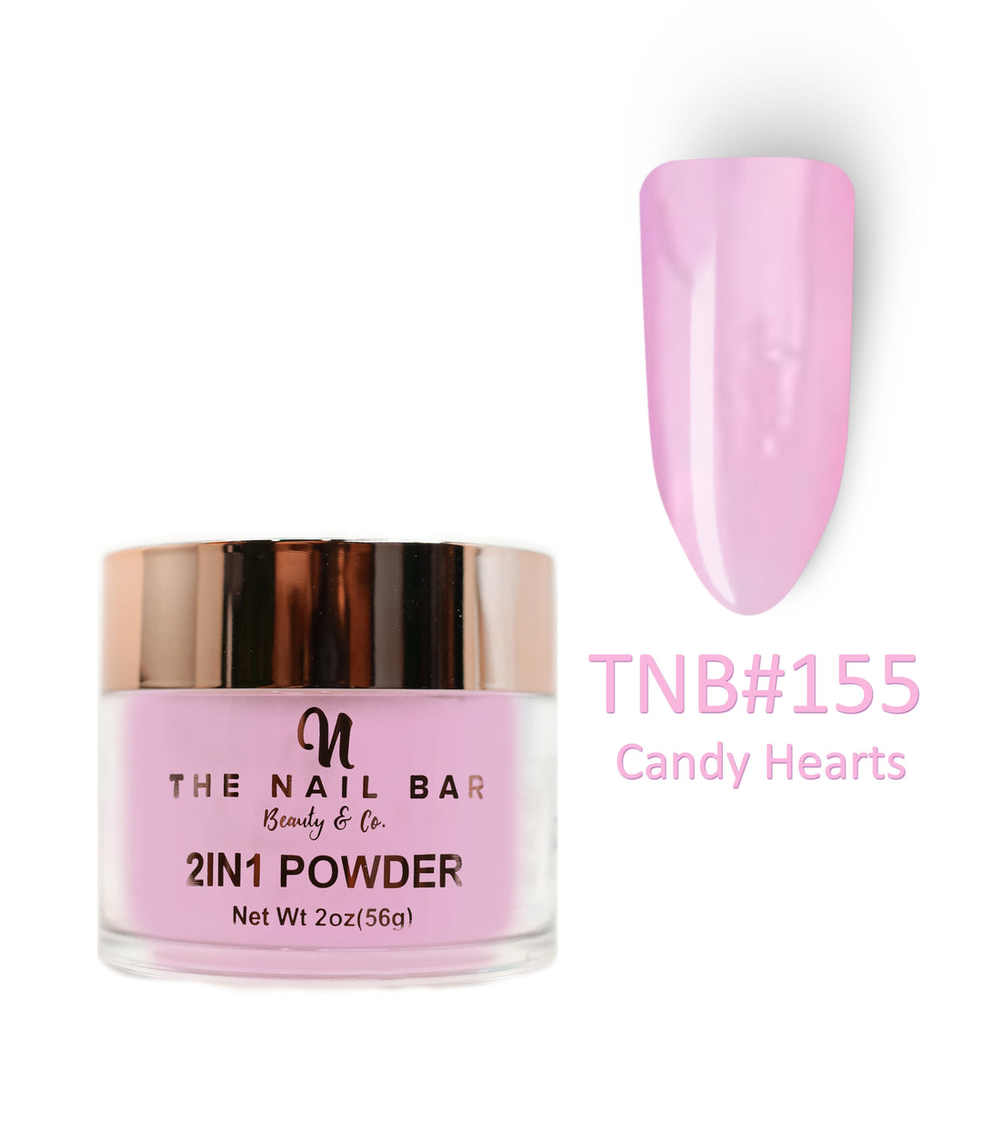 Colour 155 – Candy Hearts – 2oz dipping and acrylic powder