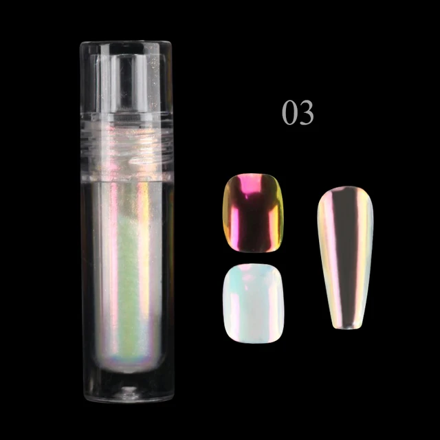 Holographic liquid magic mirror powder 6 colors chrome nails