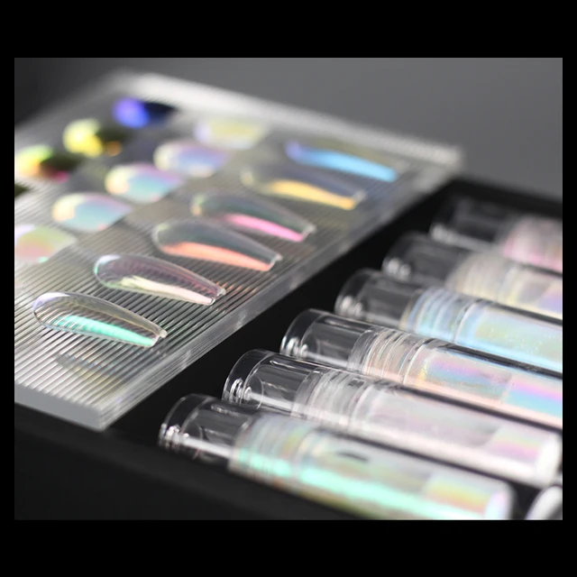 Holographic liquid magic mirror powder 6 colors chrome nails