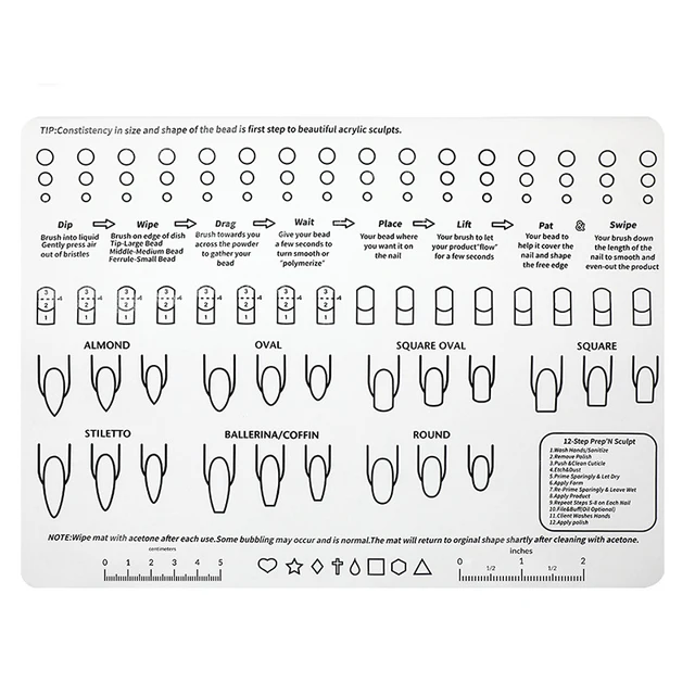 Washable Silicone Acrylic Training Nail Mat
