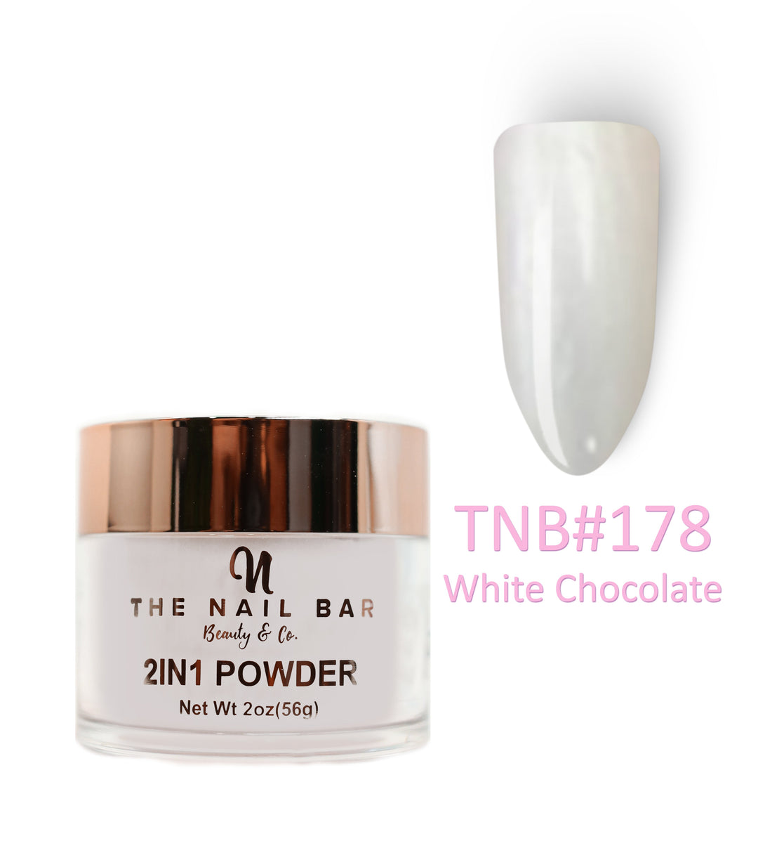 Colour 178 – White Chocolate – 2oz dipping and acrylic powder