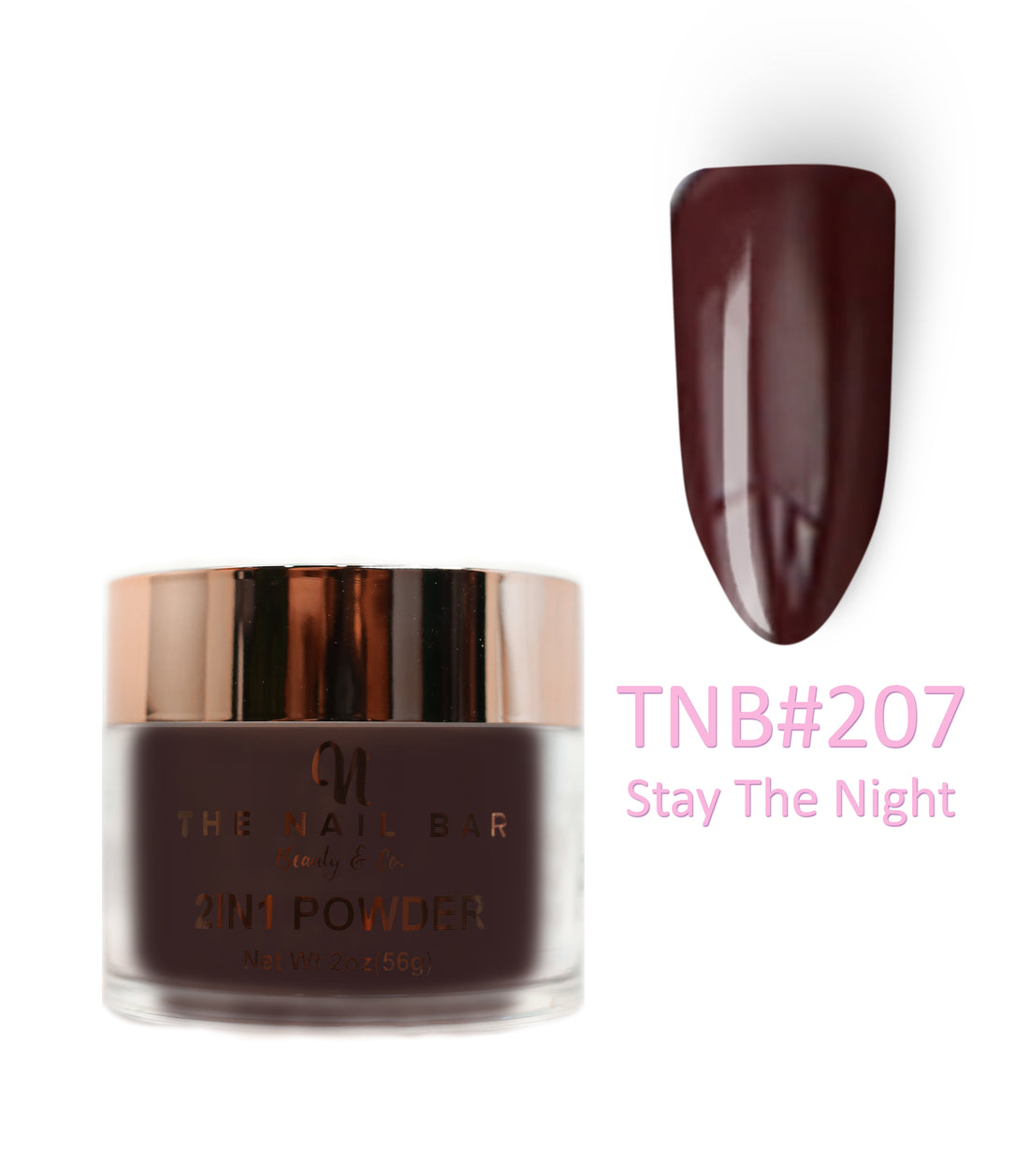 2-In-1 Dipping/Acrylic colour powder (2oz) - Stay The Night - The Nail Bar Beauty & Co.