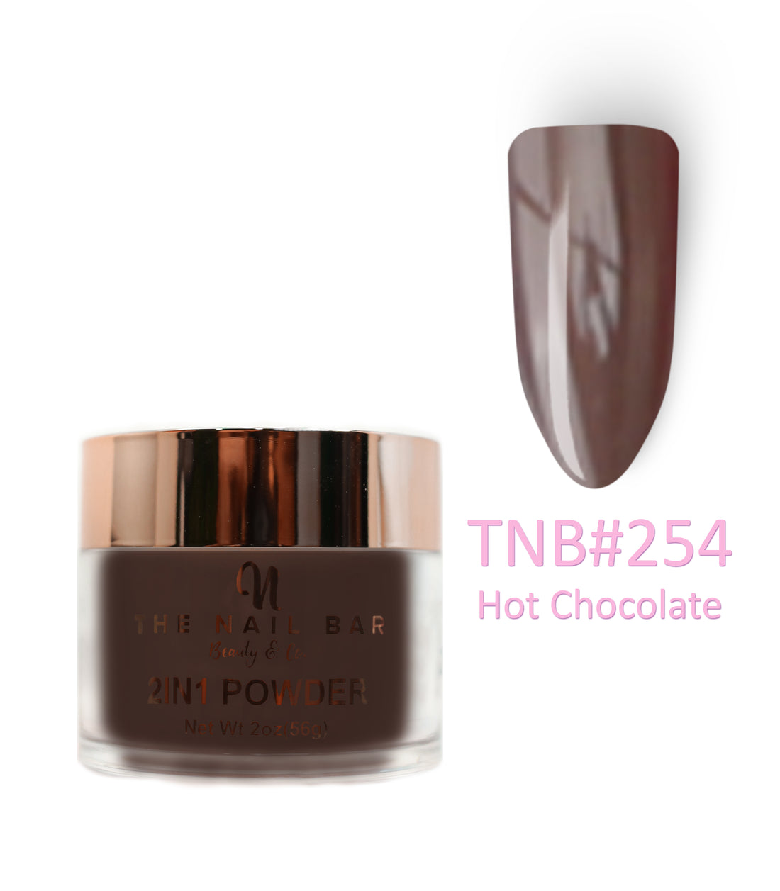 2-In-1 Dipping/Acrylic colour powder (2oz) - Hot Chocolate - The Nail Bar Beauty & Co.