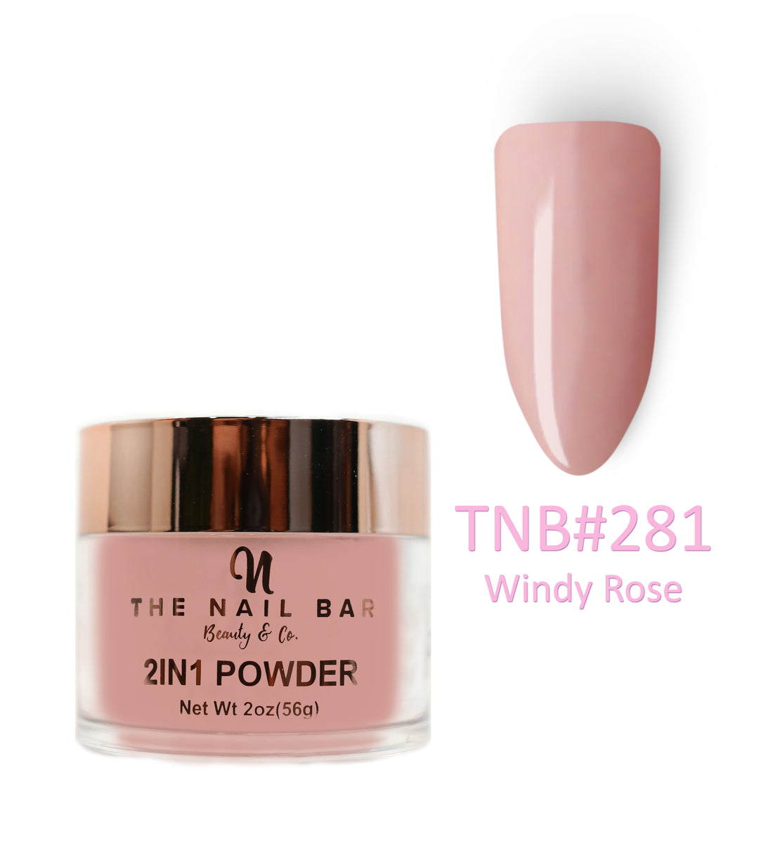 2-In-1 Dipping/Acrylic colour powder (2oz) - Windy Rose