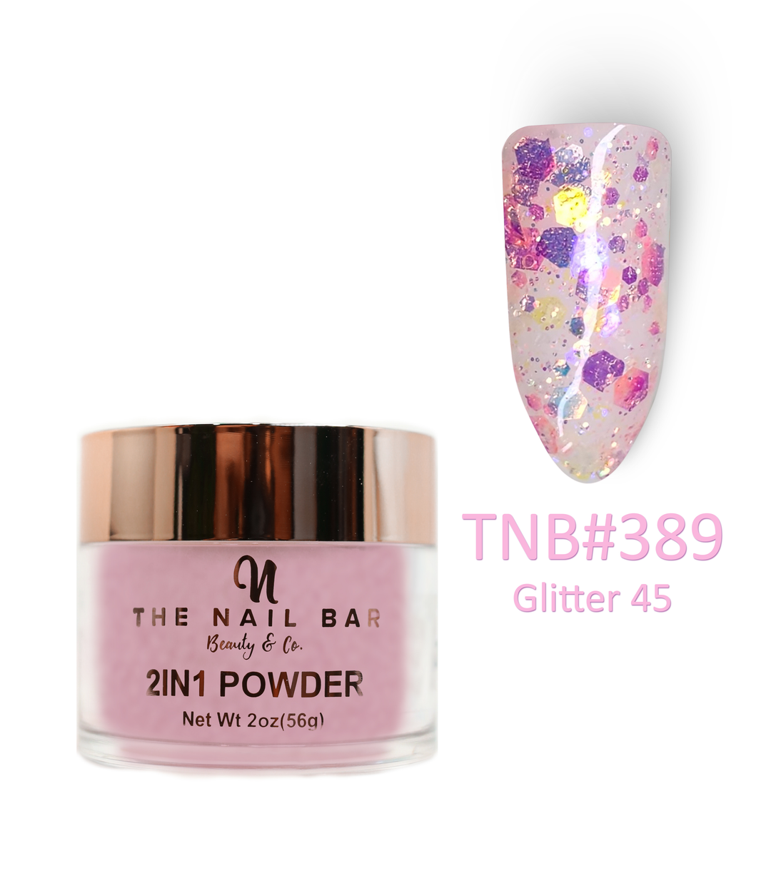 389 – Glitter 45 – 2oz dipping and acrylic powder
