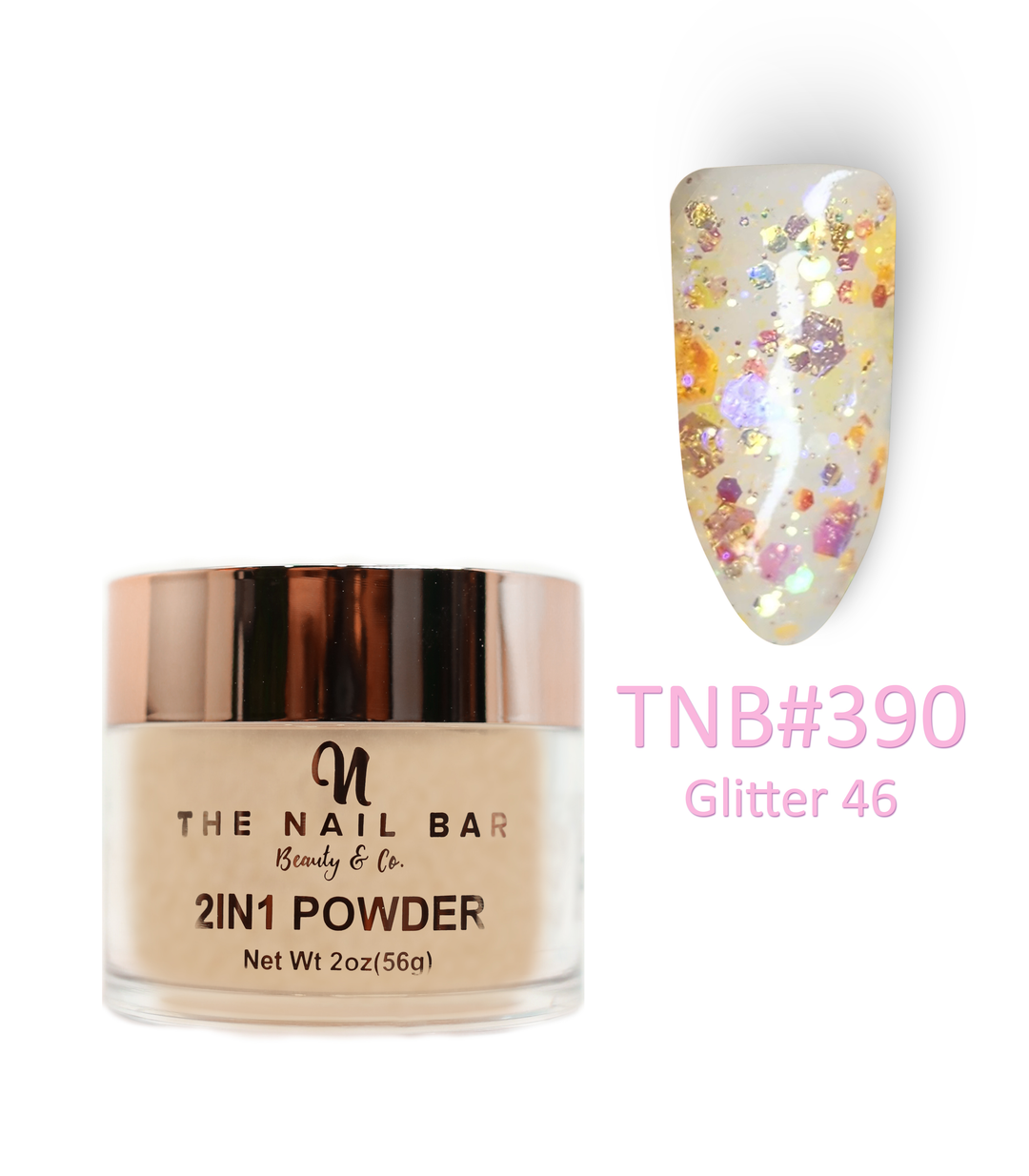 390 – Glitter 46 – 2oz dipping and acrylic powder