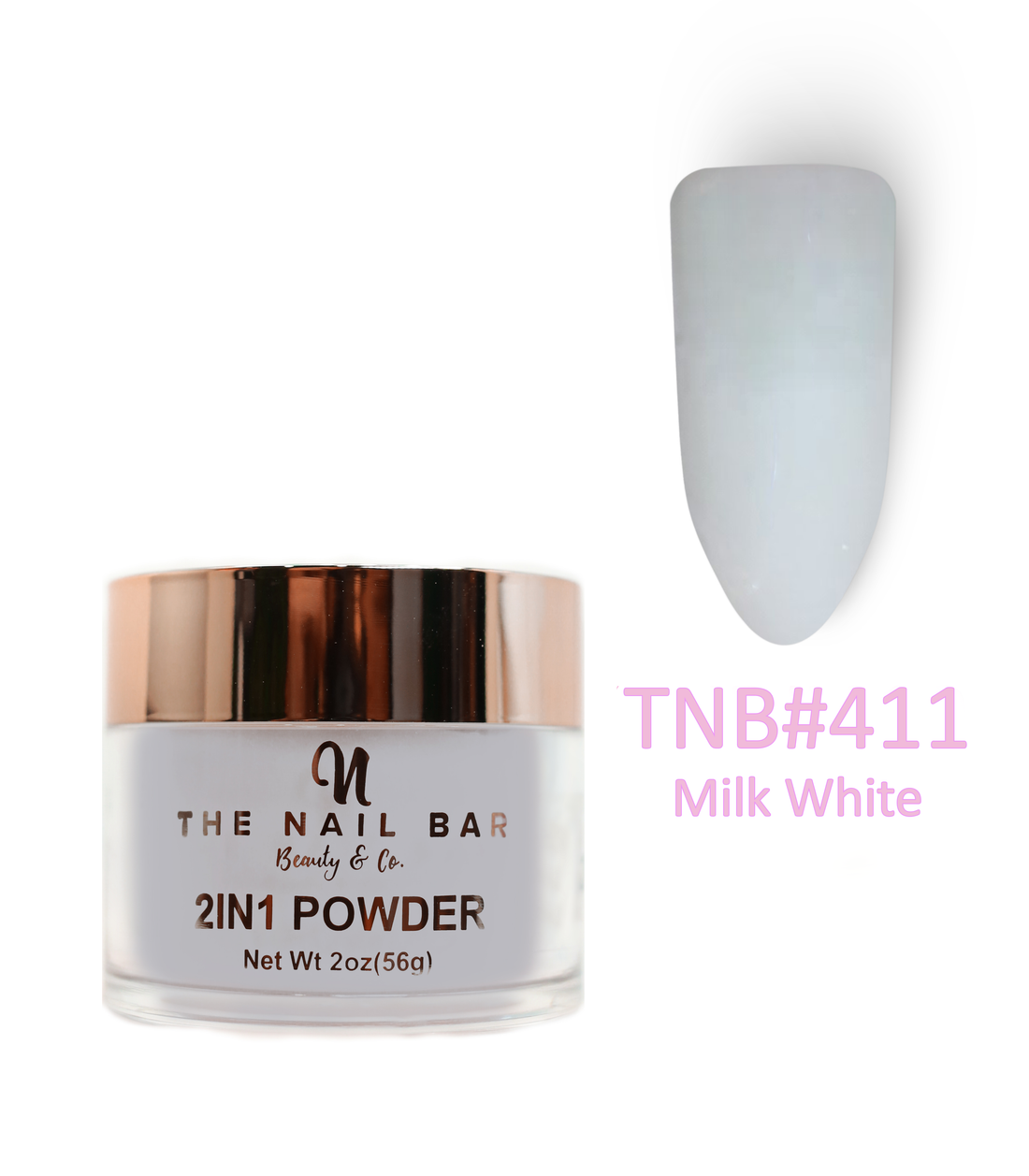 2-In-1 Dipping/Acrylic colour powder (2oz) - Milky White - The Nail Bar Beauty & Co.