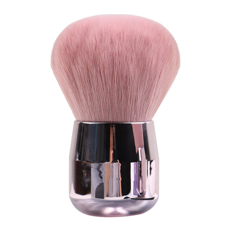 Kabuki Nail Brush – Pink with Metallic Handle