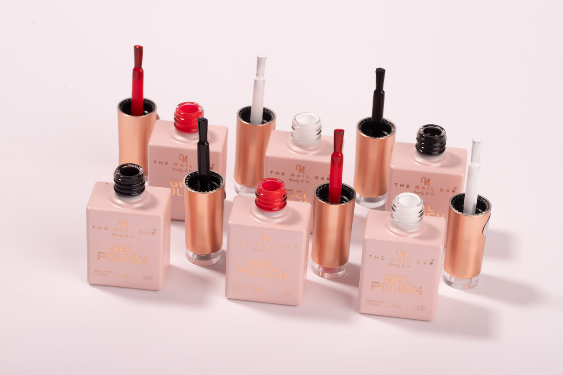 Essential Gel Polish Set – Red, Black, White, Milky White (15ml)