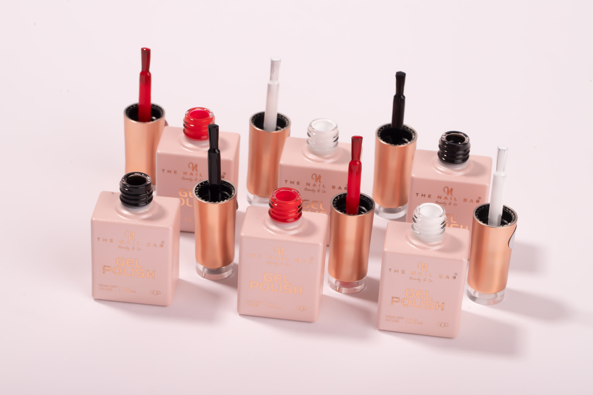 Essential Gel Polish Set – Red, Black, White, Milky White (15ml)