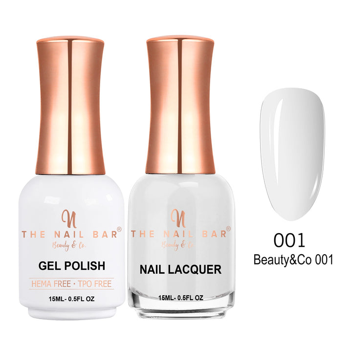 Dual 001 – Beauty &amp; Co 001 matching 15ml gel polish and nail lacquer set