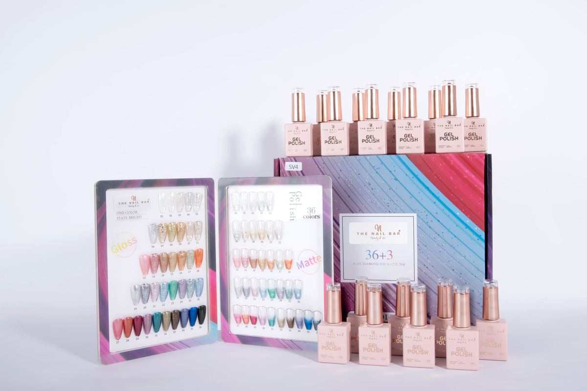 36-Colour Shine Gel Collection – Sparkle, Glow & Reflective Finishes