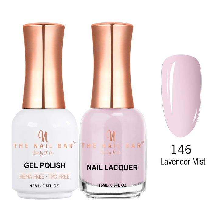 TNBDUAL146-PKG – Dual 146 – Lavender Mist matching 15ml gel polish and nail lacquer set