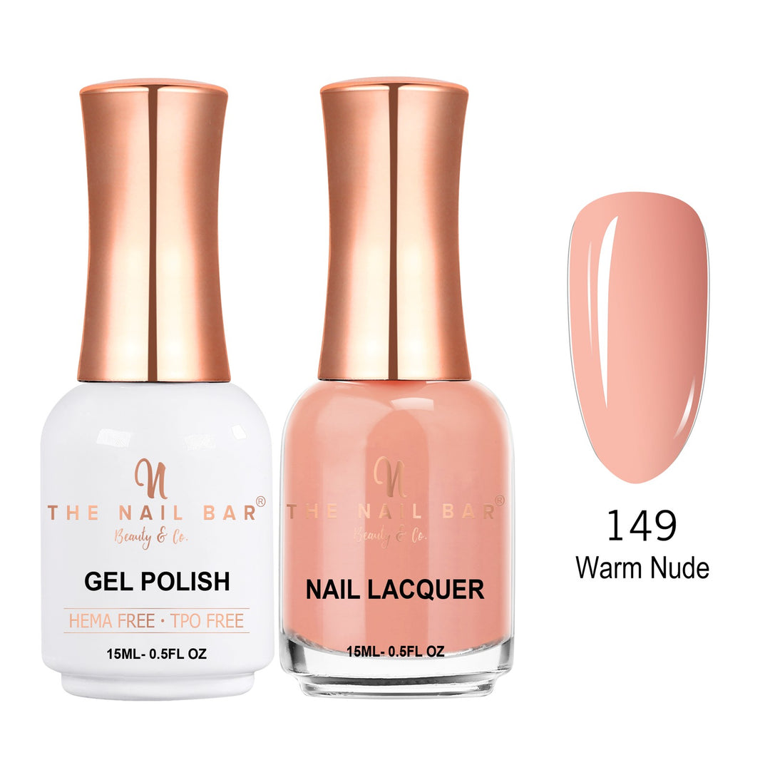 TNBDUAL149-PKG – Dual 149 – Warm Nude matching 15ml gel polish and nail lacquer set