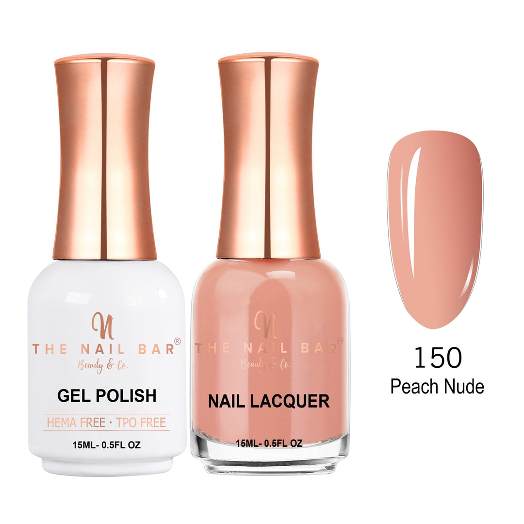 TNBDUAL150-PKG – Dual 150 – Peach Nude matching 15ml gel polish and nail lacquer set