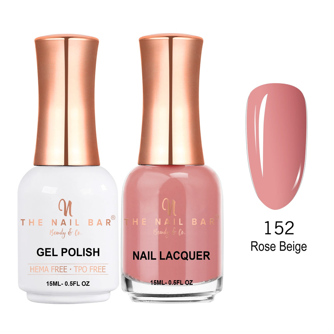 TNBDUAL152-PKG – Dual 152 – Rose Beige matching 15ml gel polish and nail lacquer set
