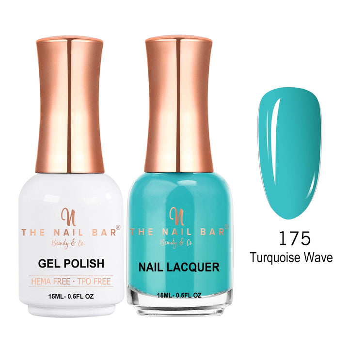 TNBDUAL175-PKG – Dual 175 – Turquoise Wave matching 15ml gel polish and nail lacquer set