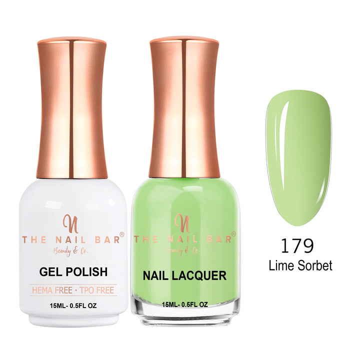 TNBDUAL179-PKG – Dual 179 – Lime Sorbet matching 15ml gel polish and nail lacquer set