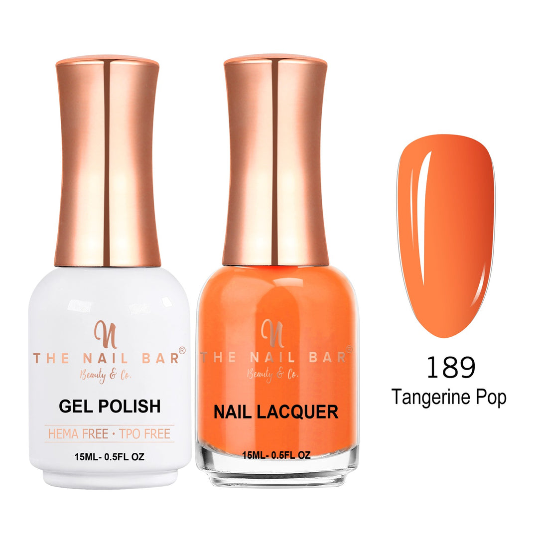 TNBDUAL189-PKG – Dual 189 – Tangerine Pop matching 15ml gel polish and nail lacquer set