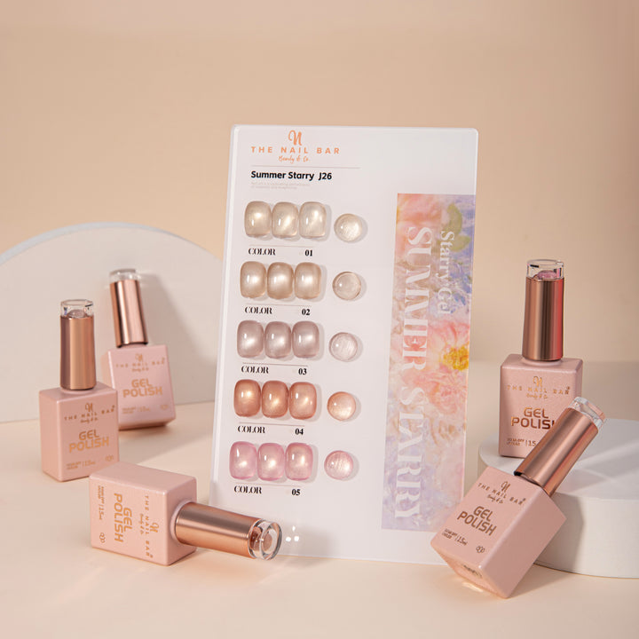 J26 gel polish set – IMG_9606 – product and colour swatch chart
