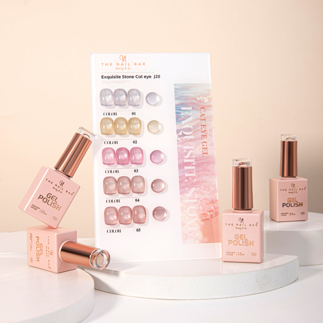 J20 gel polish set – IMG_9578 – product and colour swatch chart